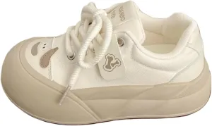 Puppy Ears Cloud Soft Creamy Chunky Sneaker Y2K Platform Retro Aesthetic Cute Walking Shoes for Women Girl Casual Outfit