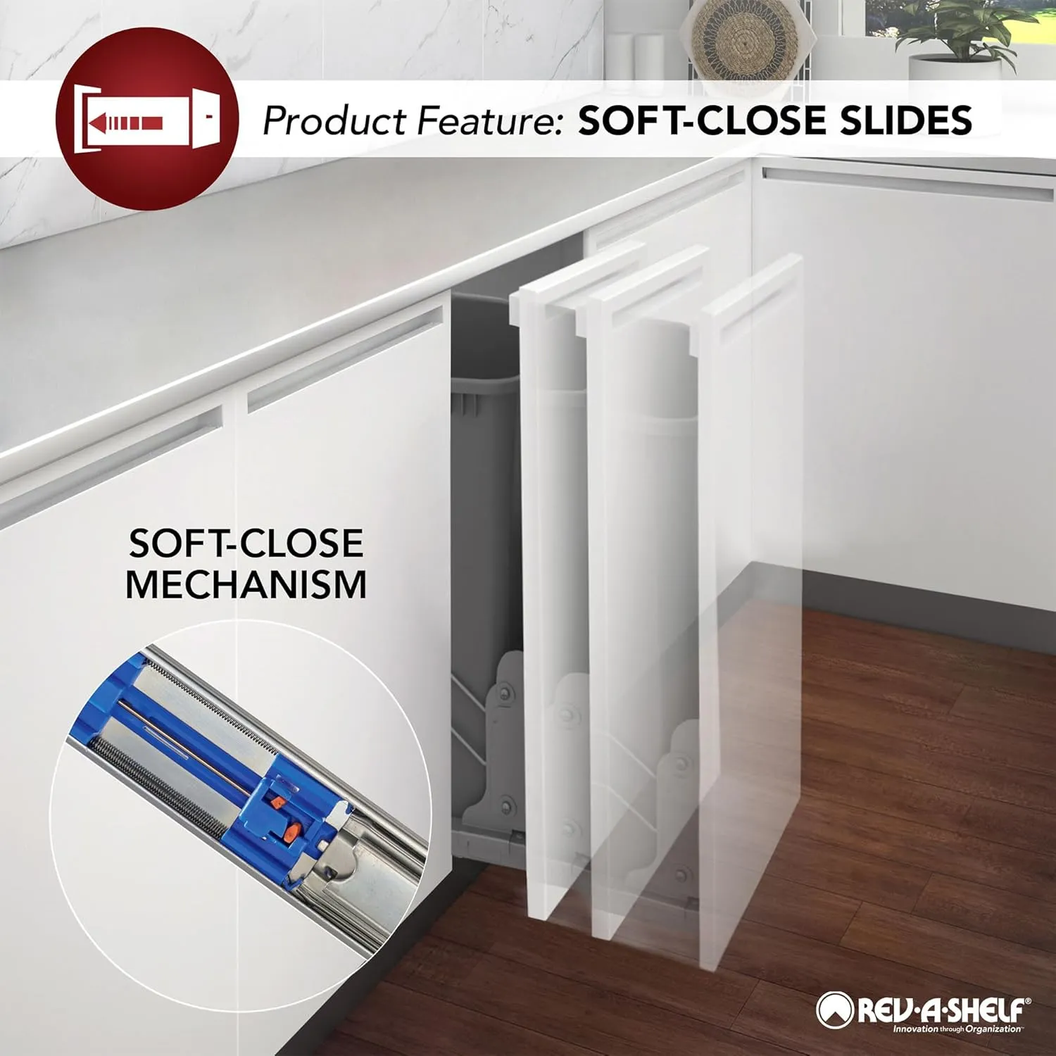 REV-A-SHELF FILLER, BASE, BLUM SLIDE 3-SH 6"W X 23D