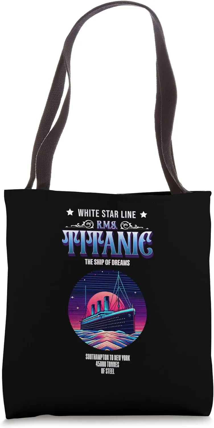 RMS Titanic Southampton To New York Funny Ship Lovers Men Tote Bag