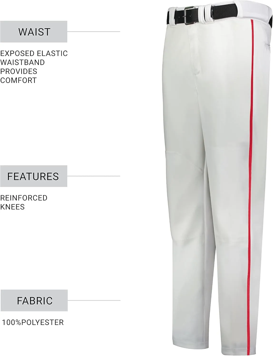 Russell Athletic Piped Change Up Baseball Pant - Comfort and Performance Ideal for Baseball, Softball, and Fastpitch