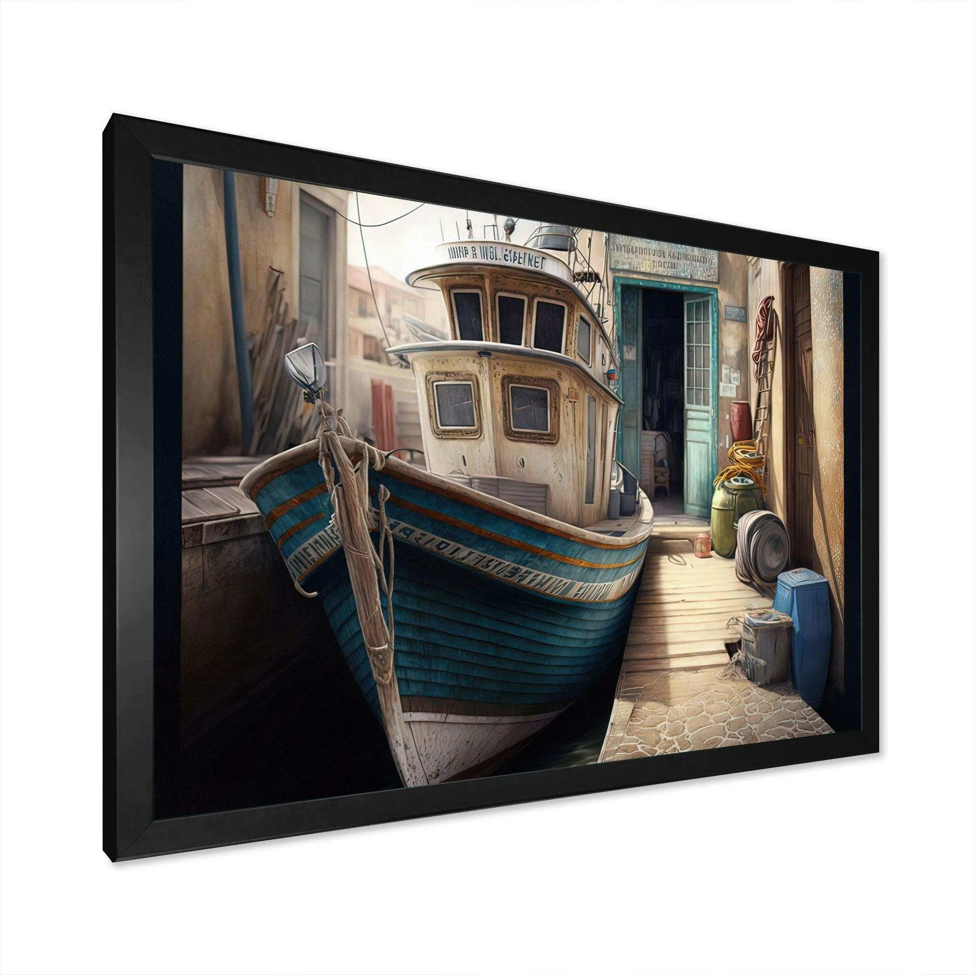Rustic Port With A Fishing Boat VI