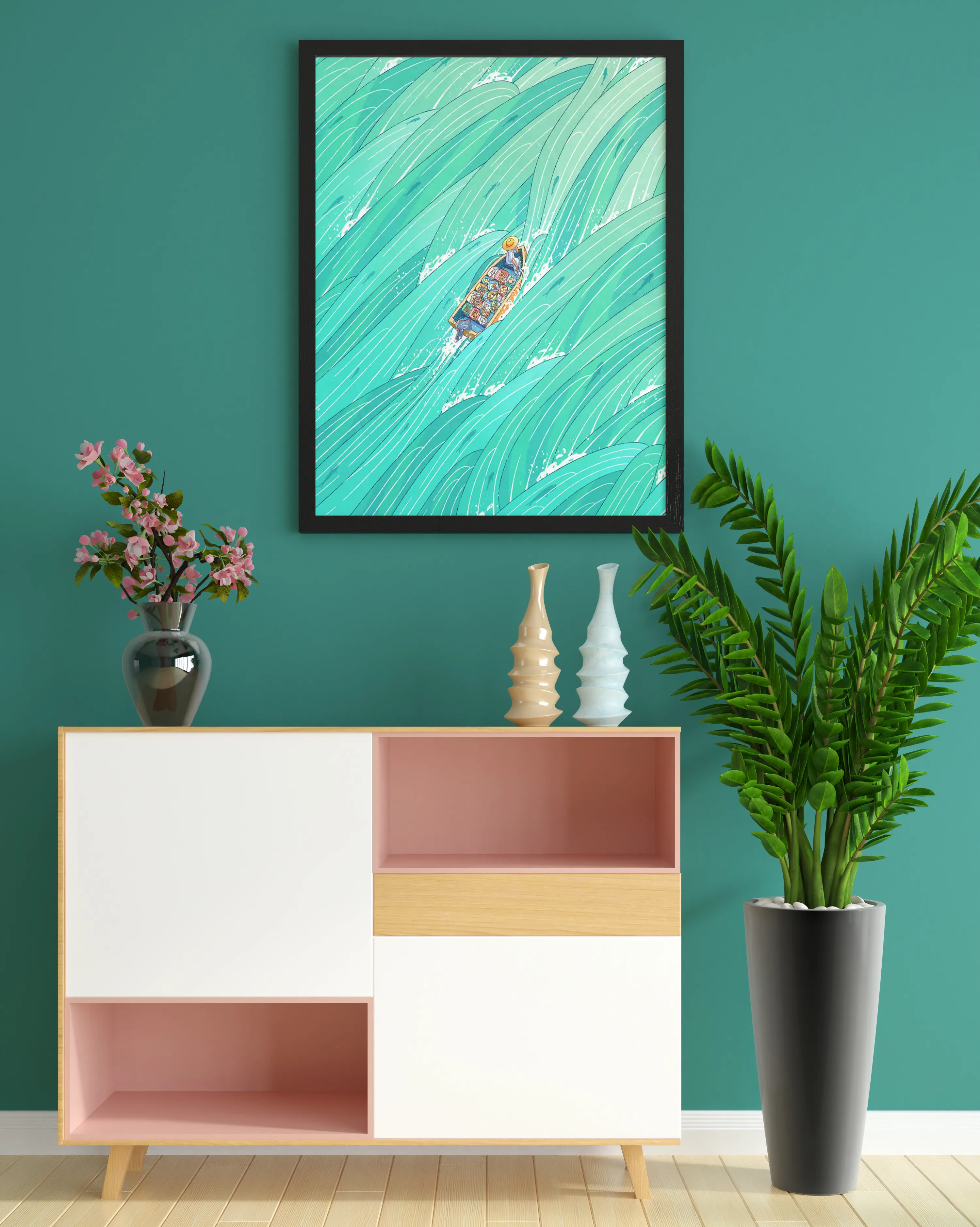 Saikung fish boat wall canvas