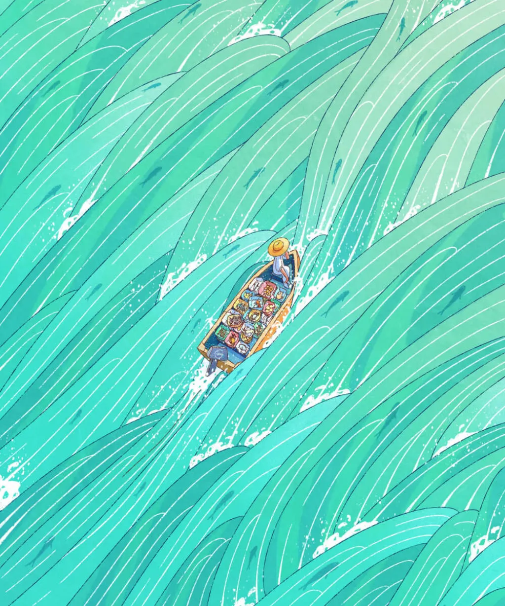 Saikung fish boat wall canvas