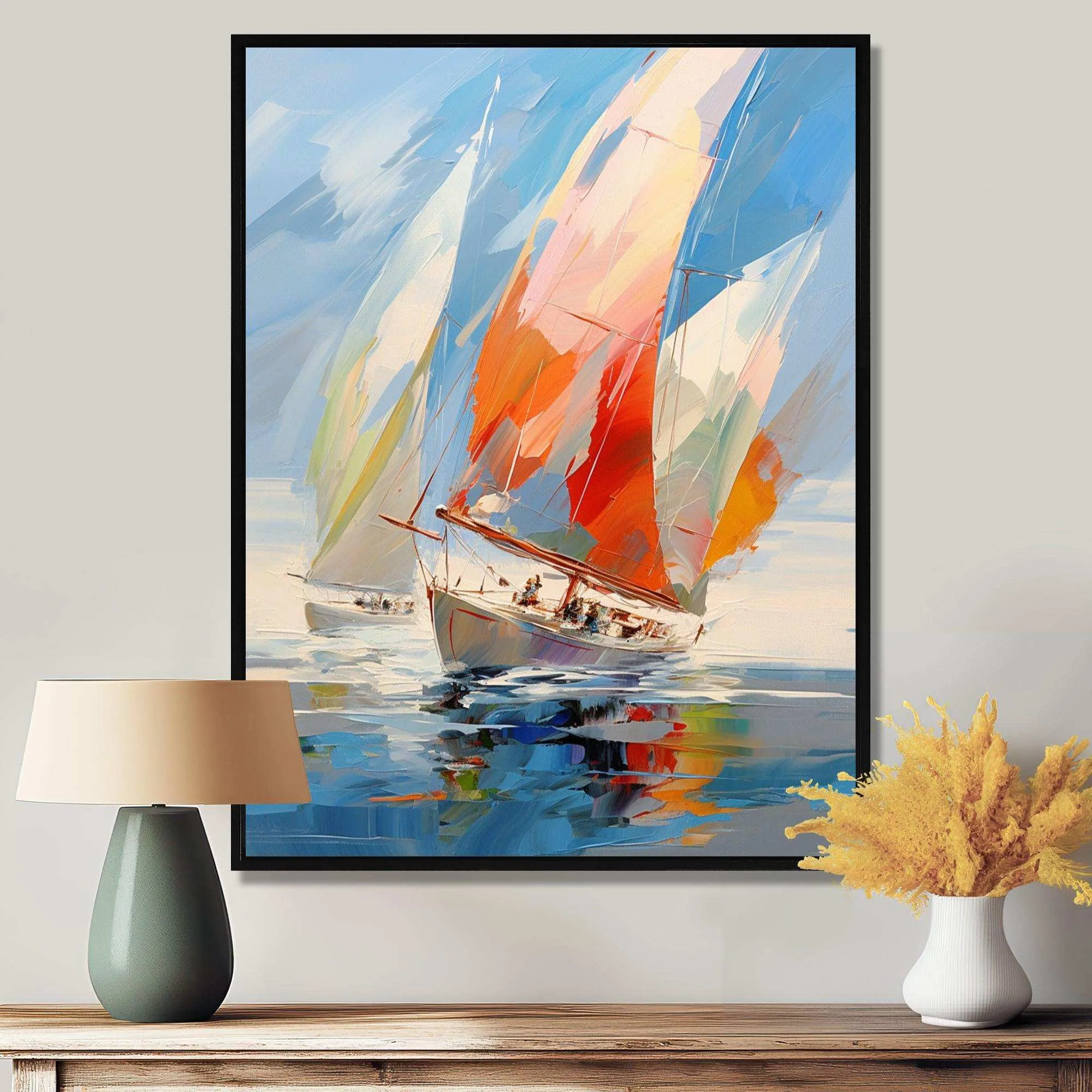 Sailboat Abstract Winds I - Transportation Canvas Wall Art