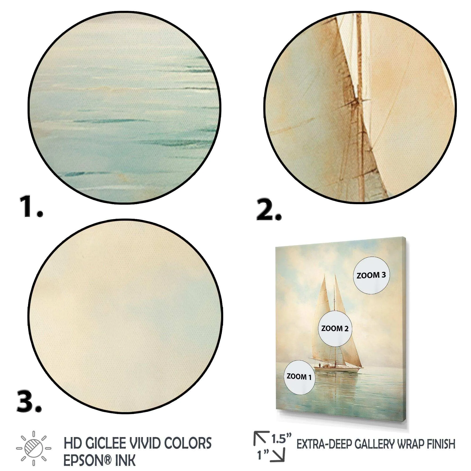 Sailboat Whispering Breezes II - Transportation Canvas Wall Art