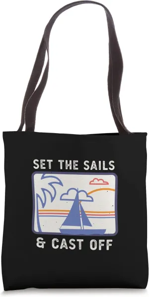 Sailing Boat Sails Captain Retro Sailors Seafarer Vacation Tote Bag