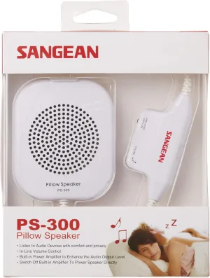 Sangean PS-300 Pillow Speaker with in-line Volume Control and Amplifier (White)
