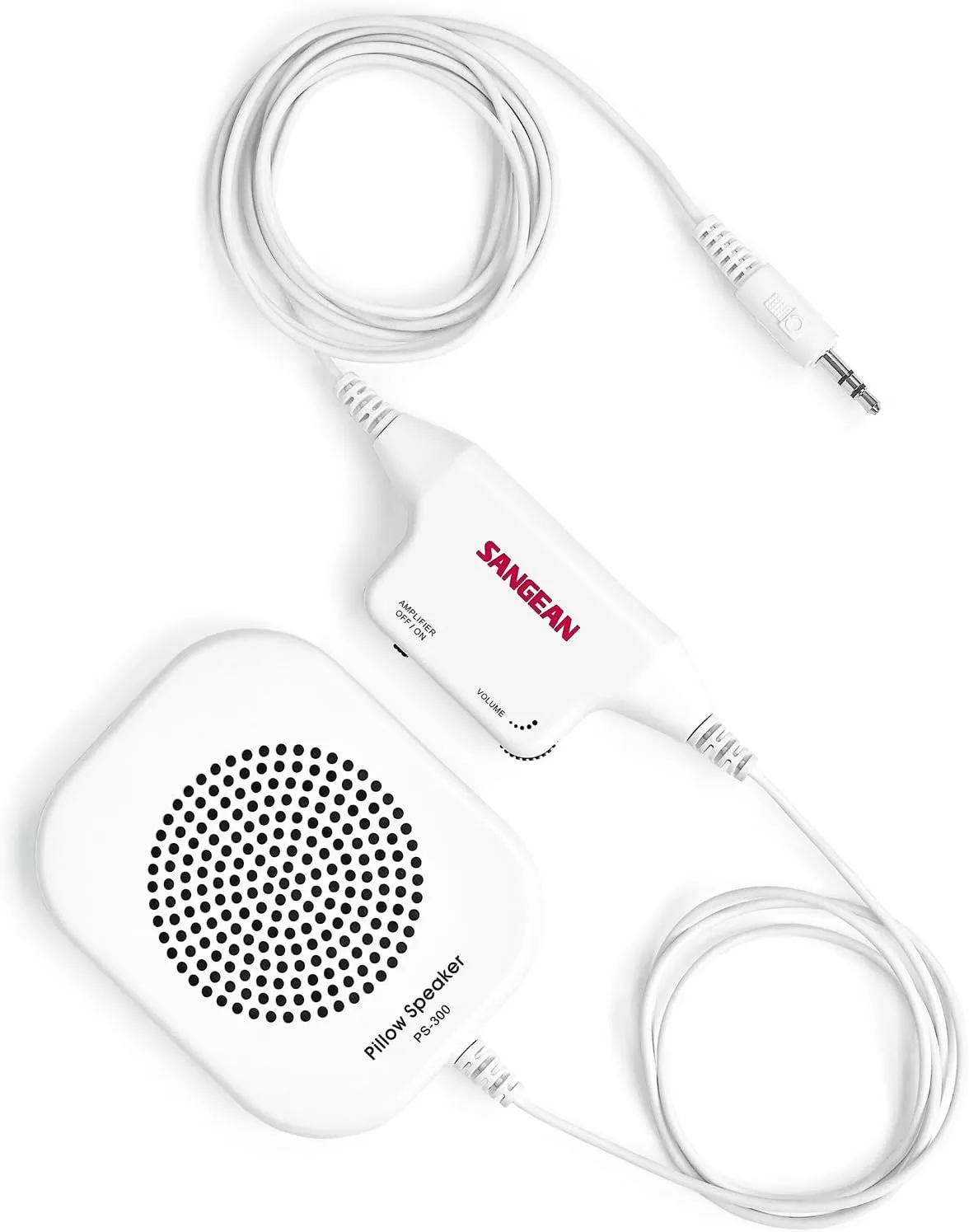 Sangean PS-300 Pillow Speaker with in-line Volume Control and Amplifier (White)