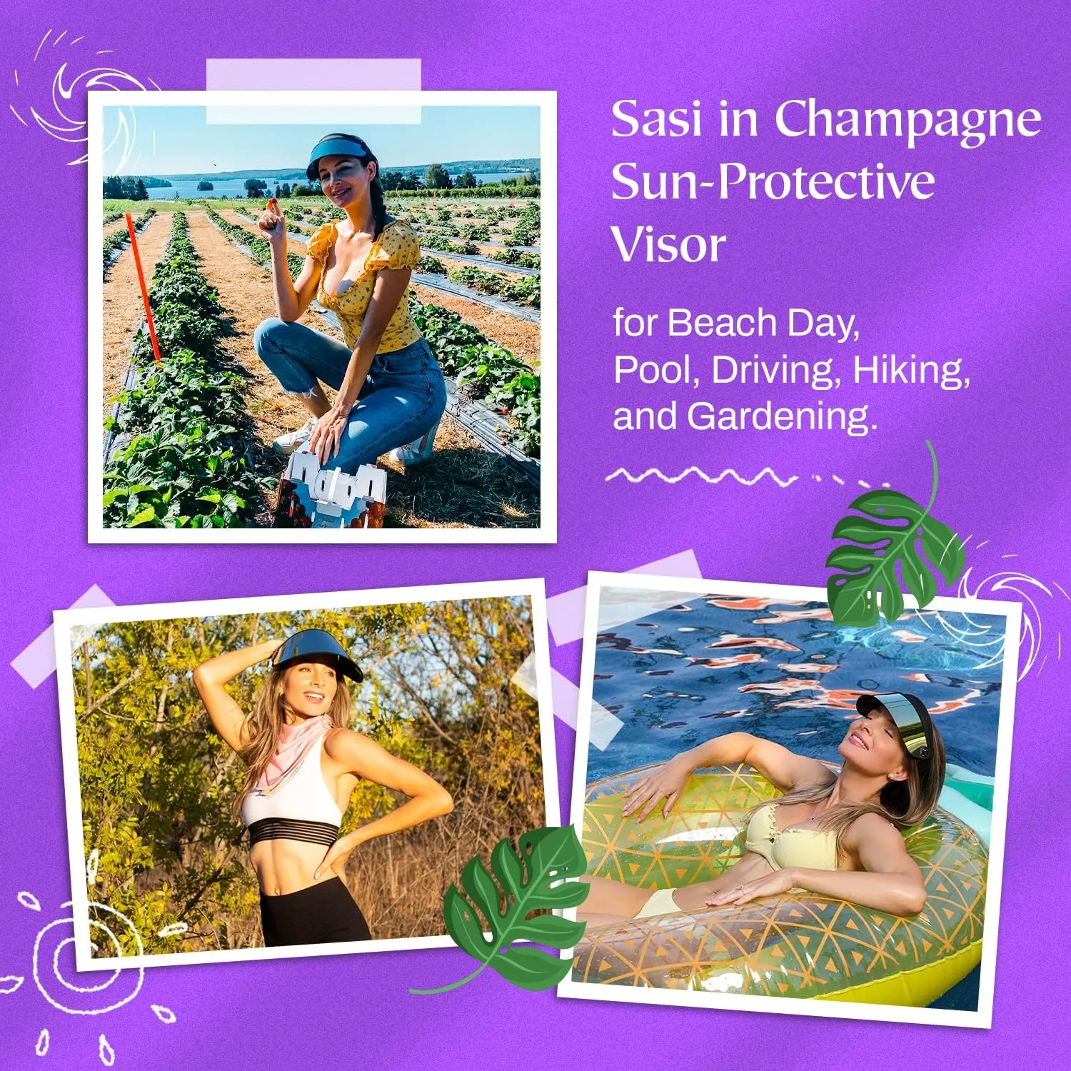Sasi Mini Sun Visor & UV Protection Face Shield - Adjustable Heat-Resistant and Warp-Proof Lens for Women, Men, Kids