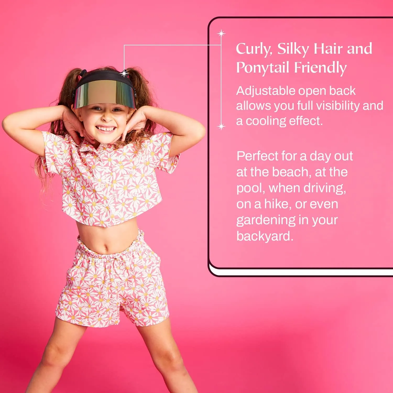 Sasi Mini Sun Visor & UV Protection Face Shield - Adjustable Heat-Resistant and Warp-Proof Lens for Women, Men, Kids