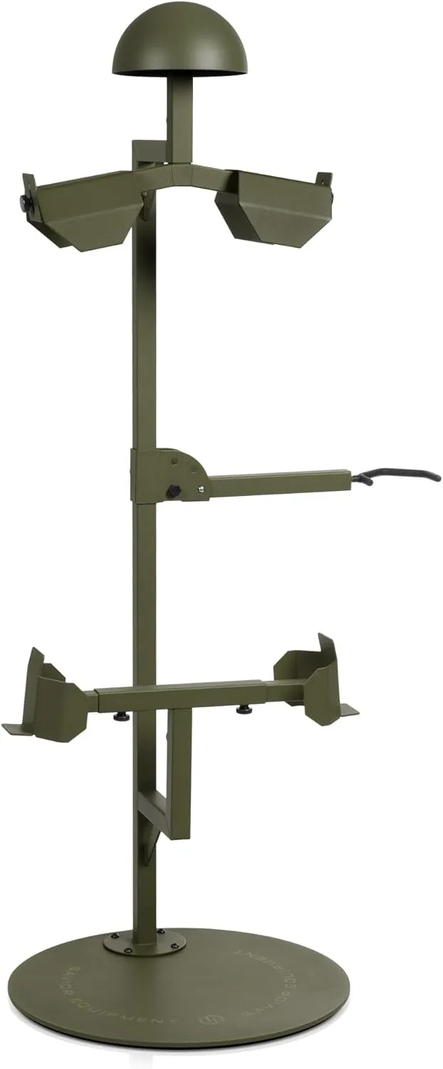 Savior Equipment H.A.B Tactical Gear Stand Helmet Vest Belt Display Rack, Military Gear Holder Plate Carrier Indoor Home Garage Free-Standing Organizer, Heavy Duty Steel Construction Hold Up To 70 lbs