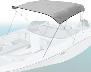 Seal Skin Covers 3 Bow / 4 Bow Bimini Top Replacement Cover, Marine Grade 600D Waterproof Canvas Boat Canopy Sun Shade Without Frame