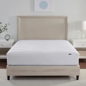 Serta Power Chill Cooling Twin Mattress Pad, Elastic Fitted Mattress Protector, Soft and Breathable Pillow Top Cover, 18" Deep Pockets for Secure Fit, Machine Washable, White