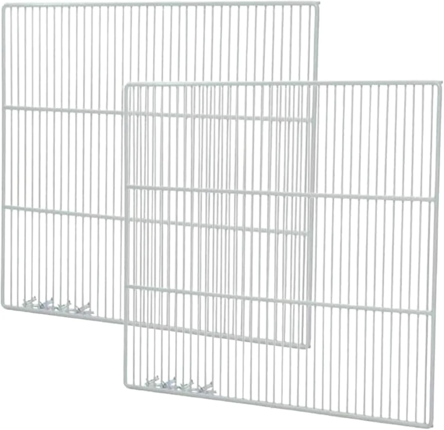 Set of 2 Commercial Freezer and Refrigerator Replacement Shelves (24" x 20.75") - Adjustable Utility Steel Wire Metal Shelf - Commercial Refrigerator Shelf, White