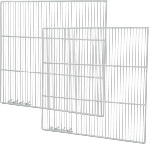 Set of 2 Commercial Freezer and Refrigerator Replacement Shelves (24" x 20.75") - Adjustable Utility Steel Wire Metal Shelf - Commercial Refrigerator Shelf, White