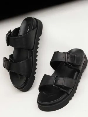 Shearling Buckle Slide
