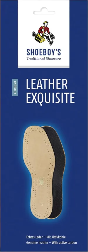 SHOEBOY'S Leather Exquisite - Wider Shape Leather Insole with Active-Carbon Latex Foam - Size 11 to 11.5