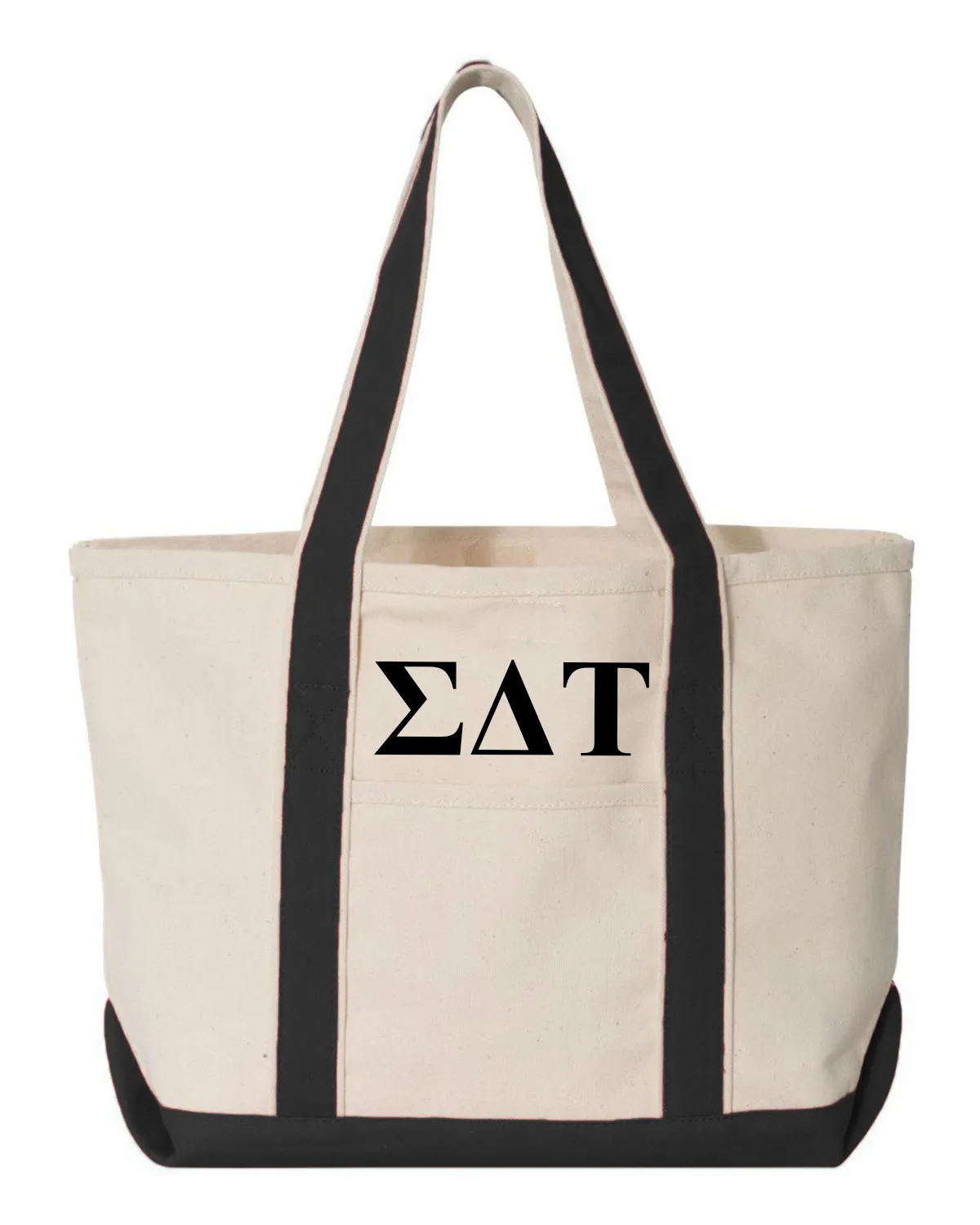Sigma Delta Tau Black Boat Tote - Medium