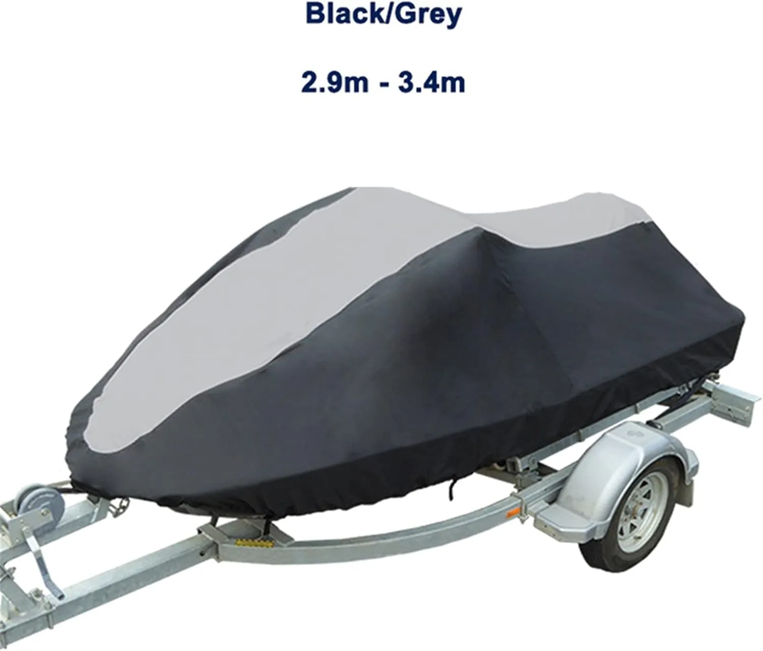 Ski Boat-Cover Marine-Grade Heavy-Duty Marine Yacht Boat Accessories Water Sun Proof UV Protection (Color : 2.9 3.4m BlackGrey)