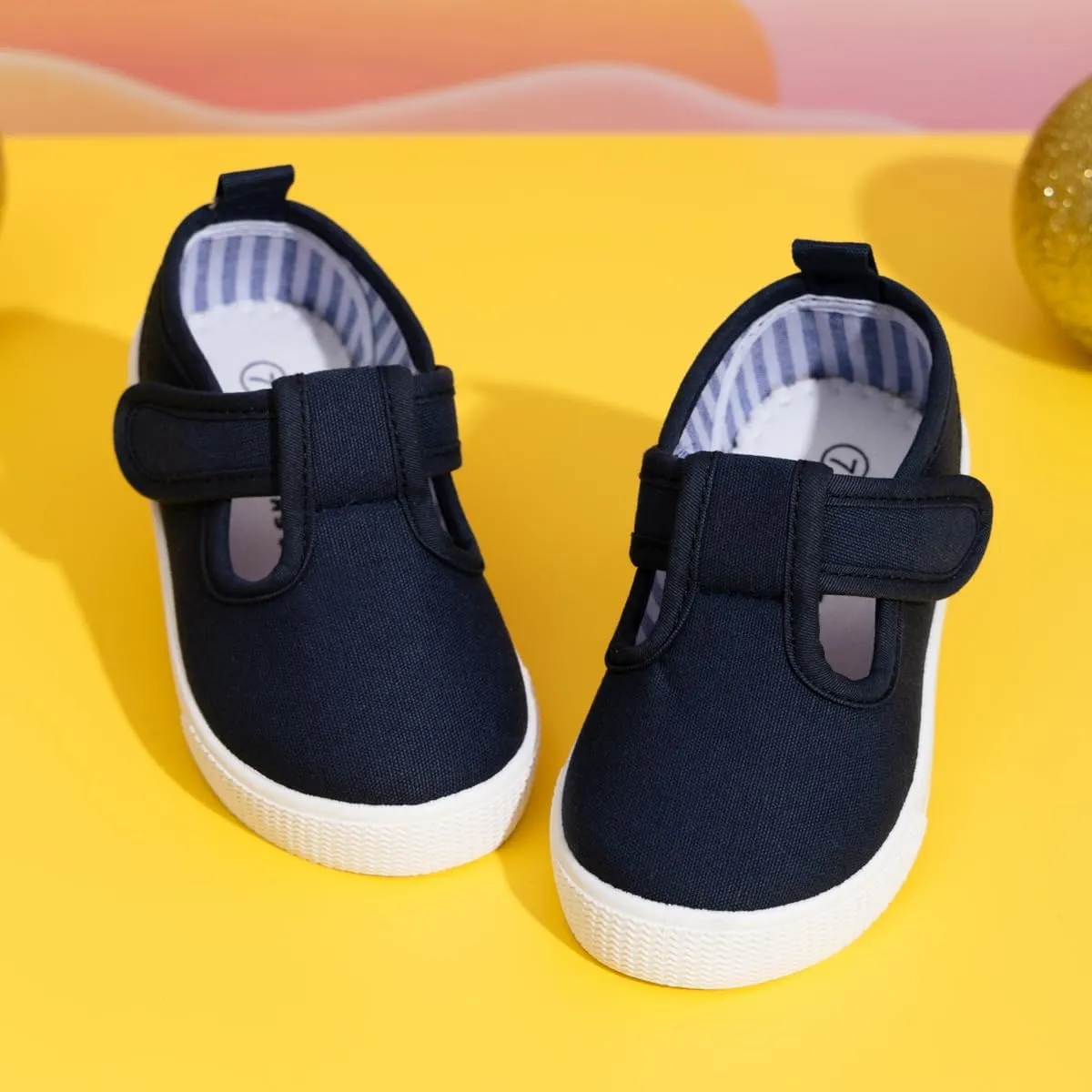 Sonsage Toddler Boys Girls Canvas Sneakers Soft Sole T-Strap Shoes Lightweight Comfy Classical Flats Non Skid Shoe for Little Kids