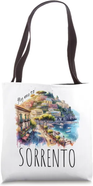 Sorrento Italy Coastal Watercolor Tote Bag