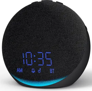 Sound Machine Alarm Clock for Bedroom: Dimmable Clock with Bluetooth Speaker - White Noise Machine for Baby Adults Kids Sleeping - Black