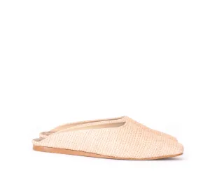 Square Toe Slide Natural Raffia