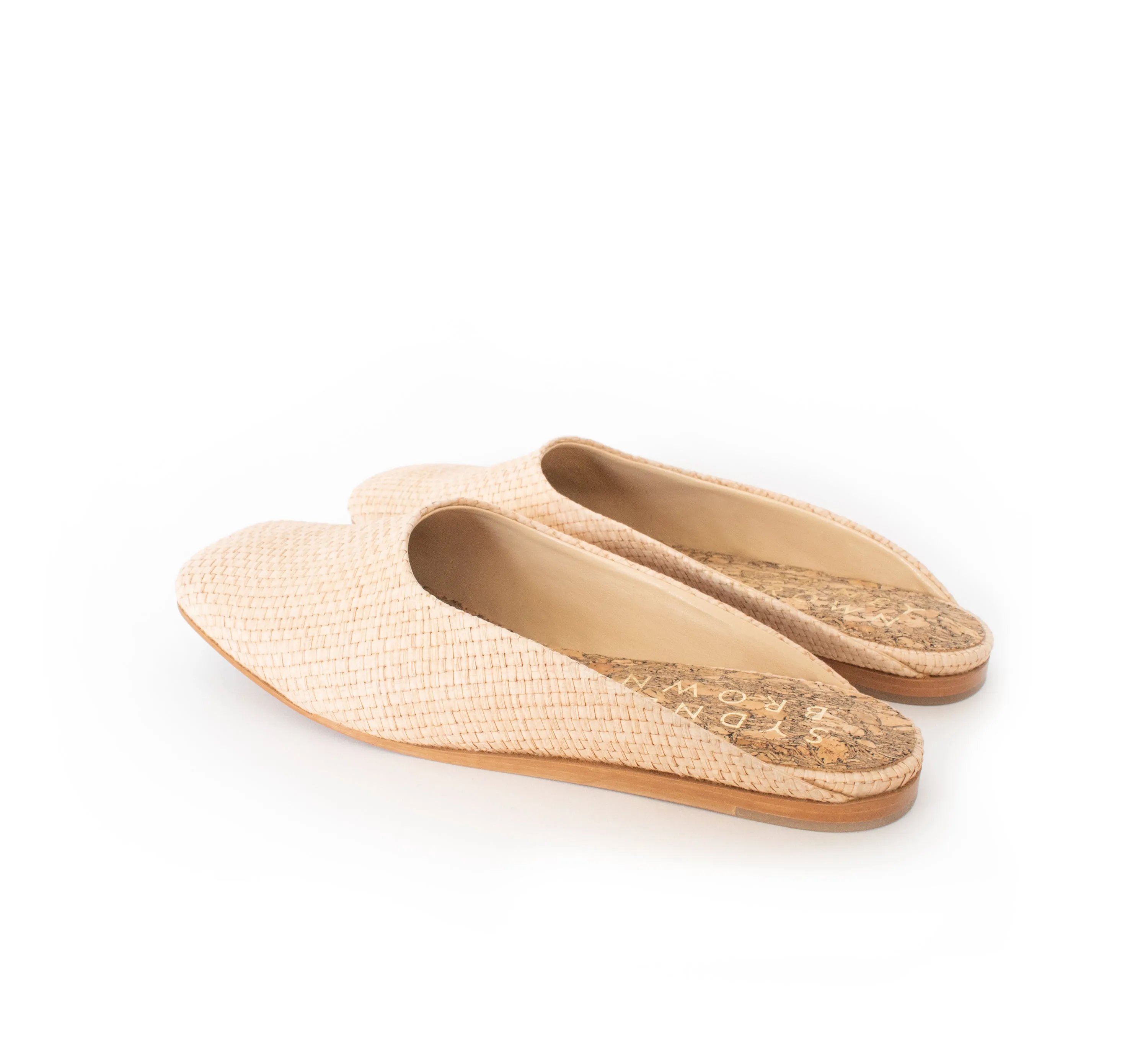 Square Toe Slide Natural Raffia