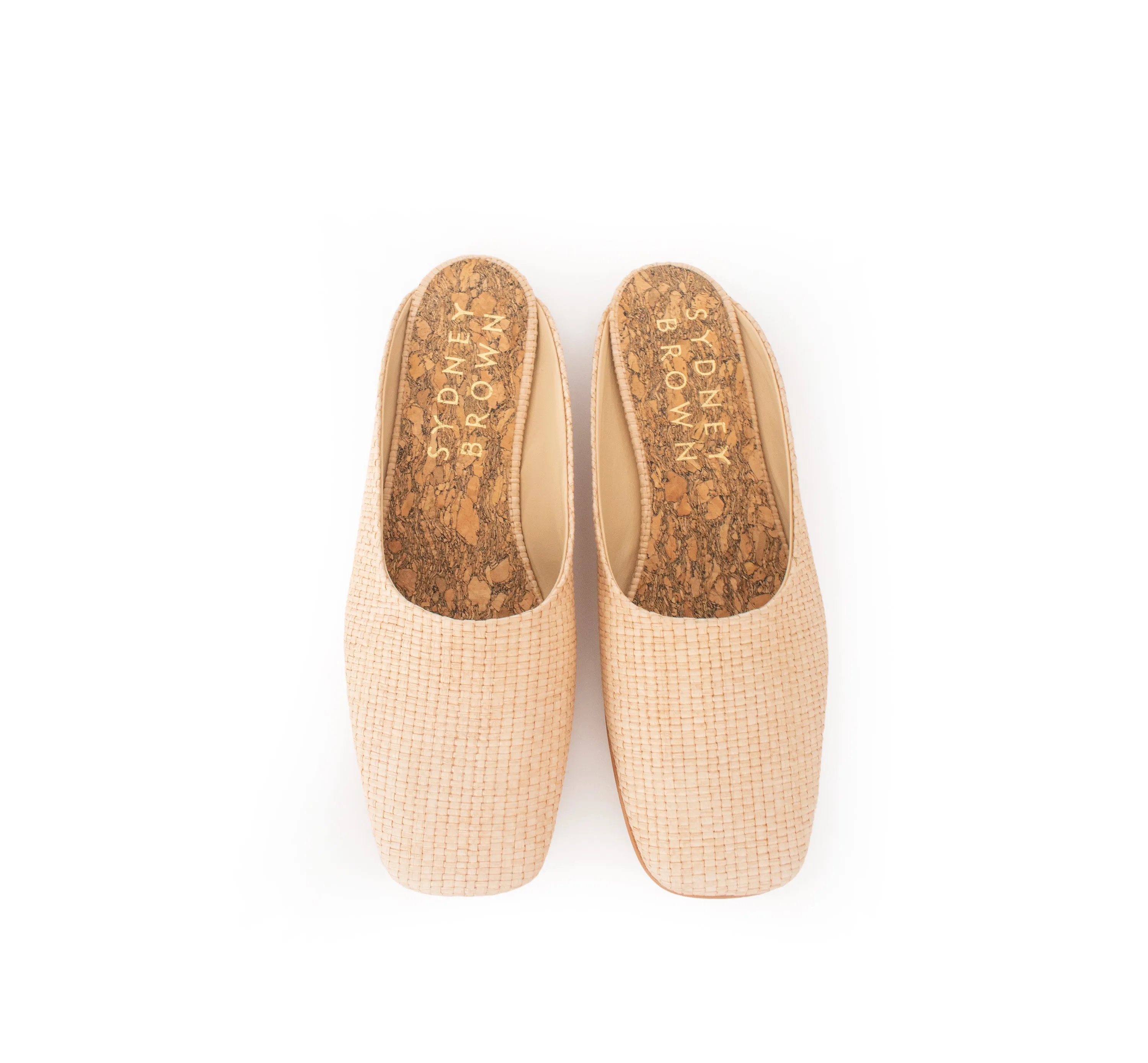 Square Toe Slide Natural Raffia