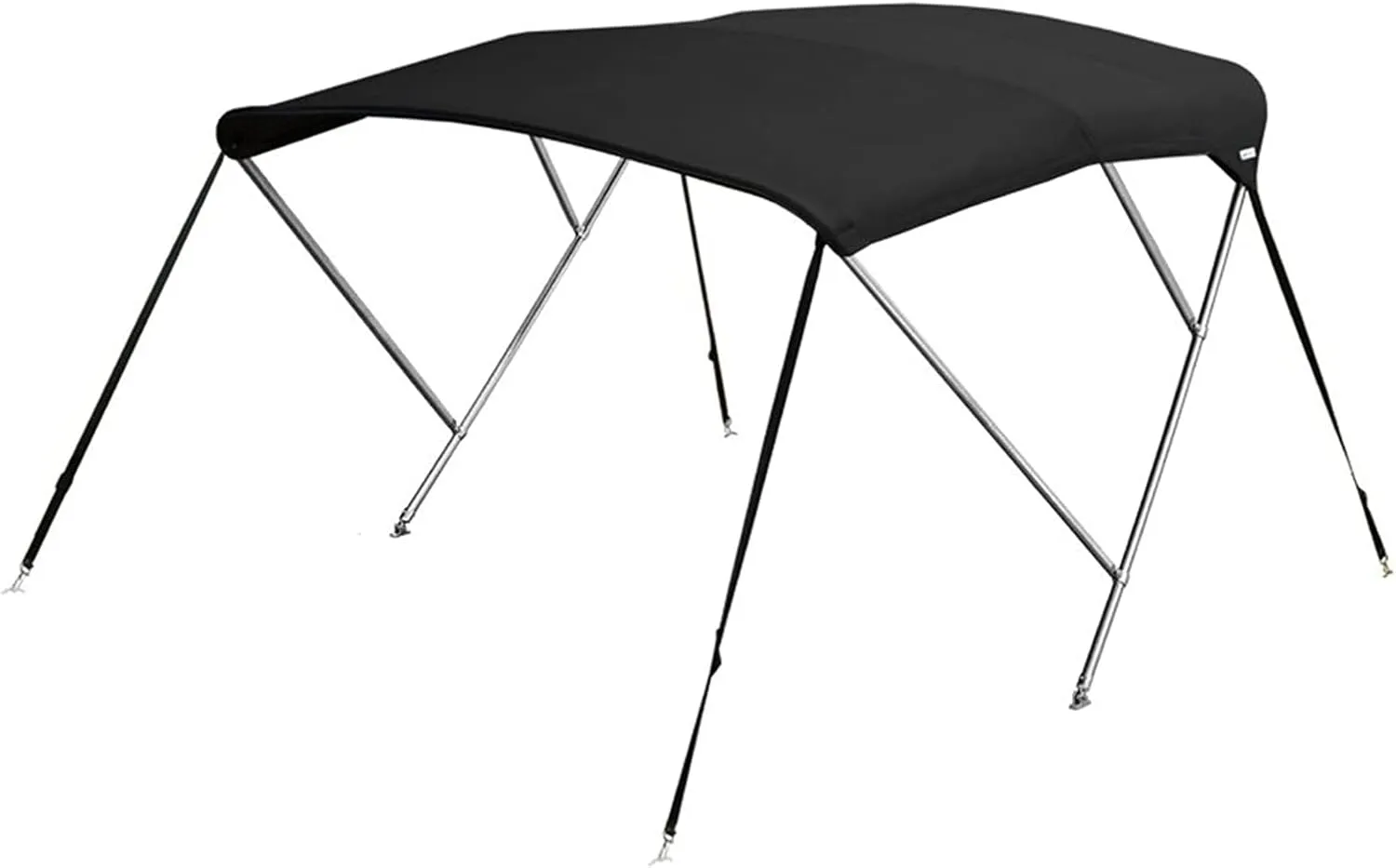 Stainless Steel 3 Bow Biminii 25mm 316 Tube Heavy-Duty Boat-Cover Top Canopy Water Sun Proof UV Protectio Black (Color : 1.9m 2.1m Black)
