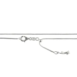 Starborn 22” Adjustable Sterling Silver, Box Chain with Adjustable "Slide Ball"