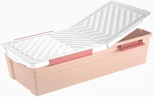 Sturdy Under Bed Storage with Durable Buckles and Wheels, Large Capacity Closet Organizers and Storage, Large Bedroom Storage Drawer for Clothes, Blankets ( Color : Pink , Size : 37.4"X18.1"X9.1"_2 PI
