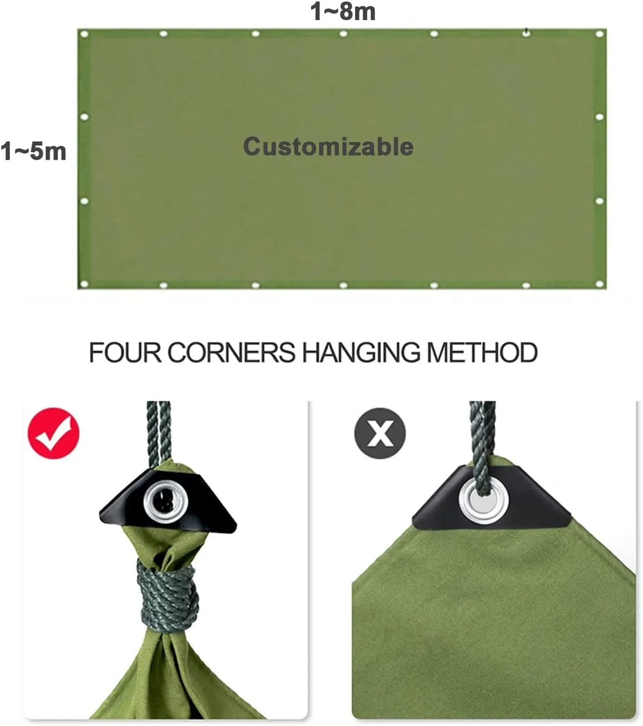 Super Heavy Duty 34 Mil Tarp Cover 6x12 Feet, Thick Waterproof, UV Resistant, Rip and Tear Proof Tarpaulin with Grommets and Reinforced Edges,for Camping, Boat, Tent