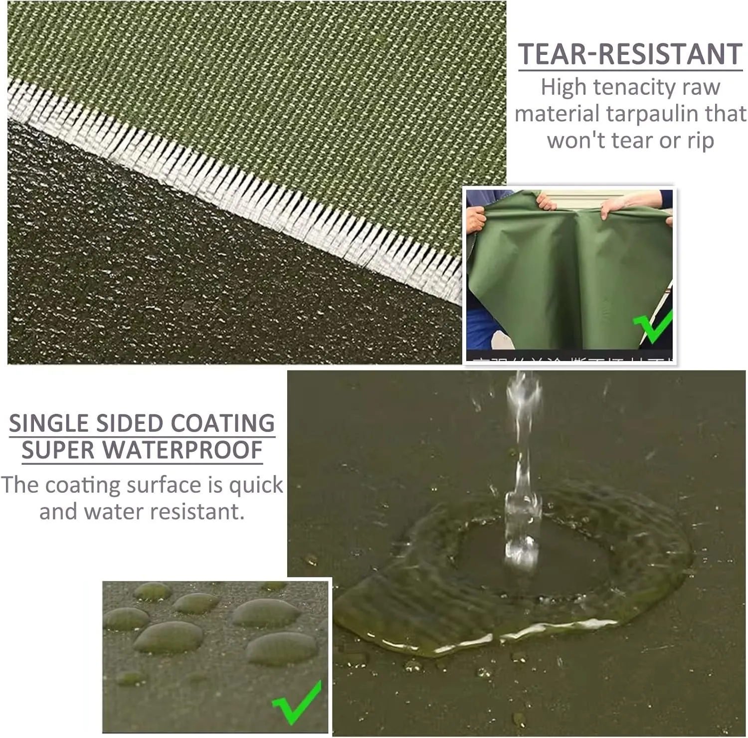 Super Heavy Duty 34 Mil Tarp Cover 6x12 Feet, Thick Waterproof, UV Resistant, Rip and Tear Proof Tarpaulin with Grommets and Reinforced Edges,for Camping, Boat, Tent
