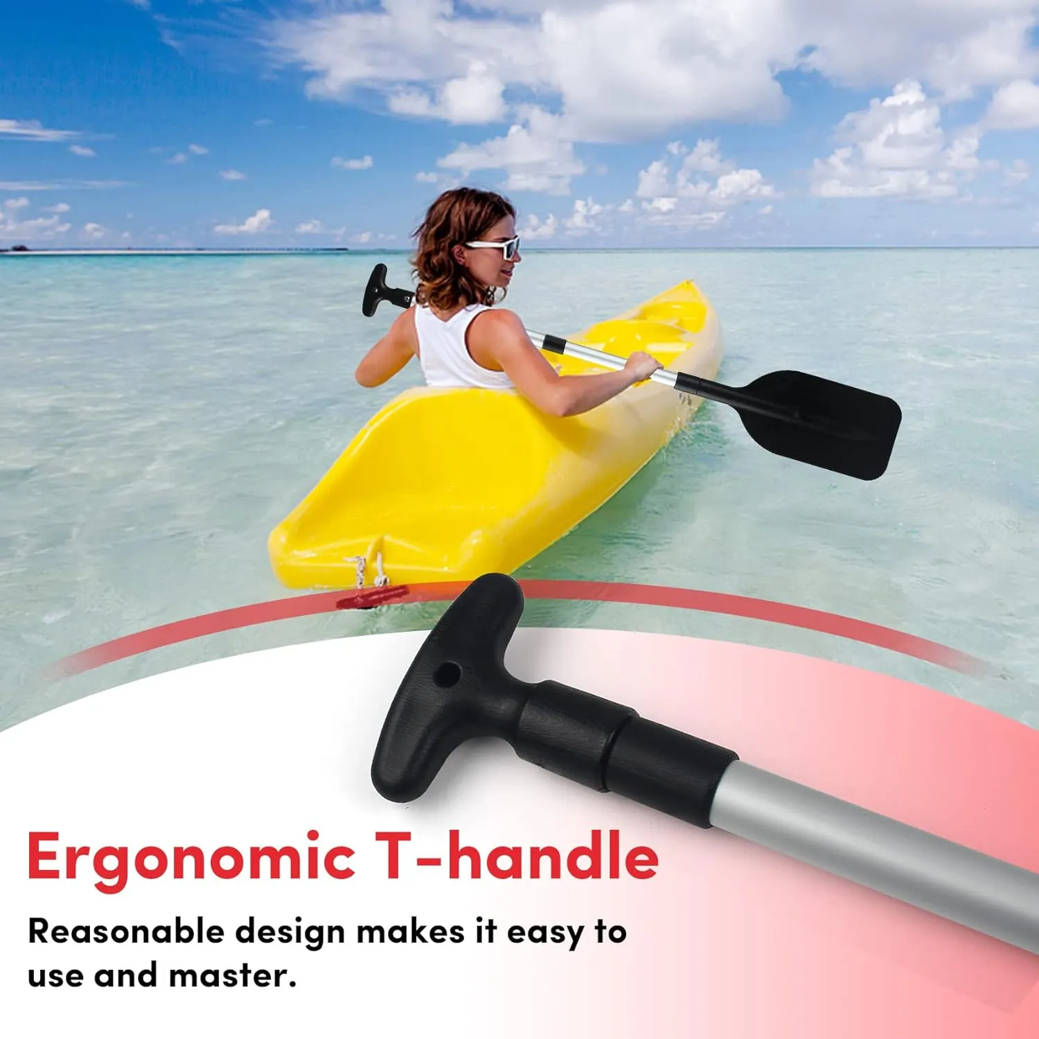 Telescoping Boat Paddle Collapsible Oar for Boat 21'' - 42'', Collapsible Paddle for Boat Kayaking Rafting Jet Ski Canoe Outdoor Kayak Water Sports and Safety Boat Accessories 2 Pack