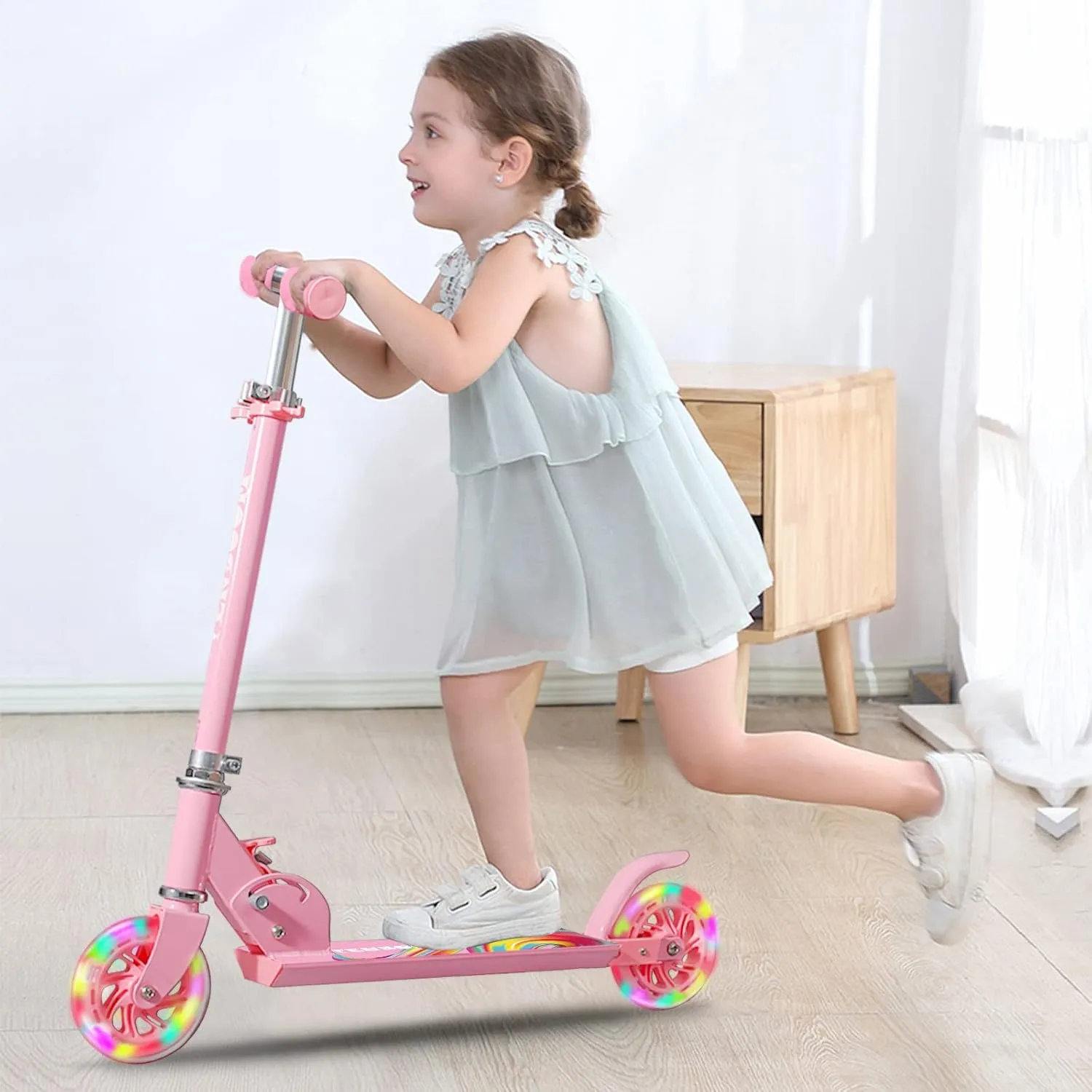 TENBOOM Scooter Toys for Kids Ages 6-12/3-5, Christmas Birthday Gifts for Girls Boys, Easy Folding Kids Scooter with 3 Levels Adjustable Handlebar