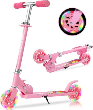 TENBOOM Scooter Toys for Kids Ages 6-12/3-5, Christmas Birthday Gifts for Girls Boys, Easy Folding Kids Scooter with 3 Levels Adjustable Handlebar