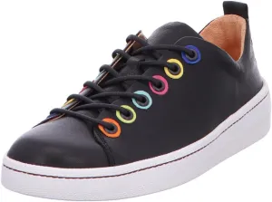 Think! Women's Kumi Chrome-Free Tanned Sustainable Interchangeable Footbed Trainers, Black Estate 0000, 41.5 EU