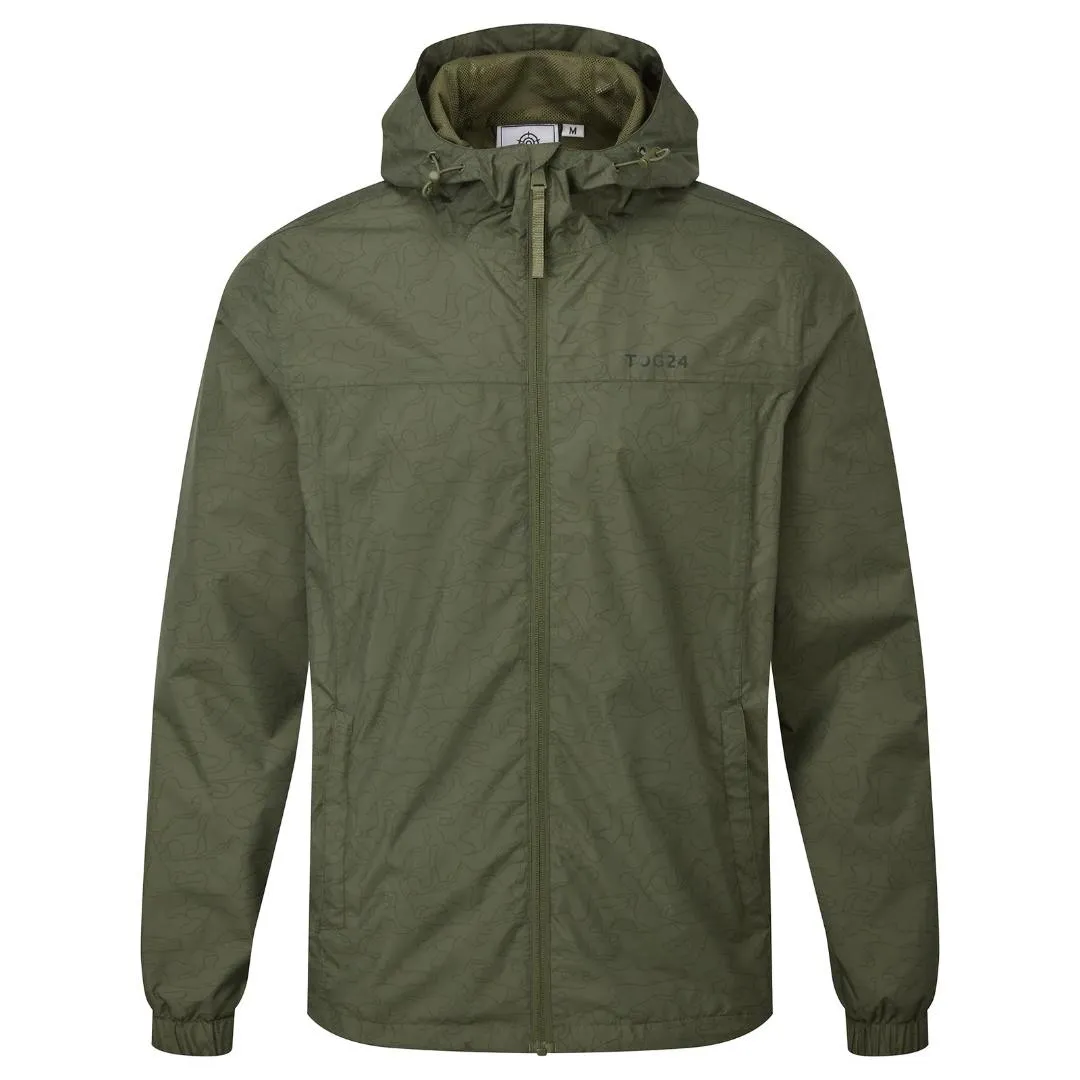 Tog24 Craven Mens Waterproof Packaway Jacket - Khaki Outline Camo