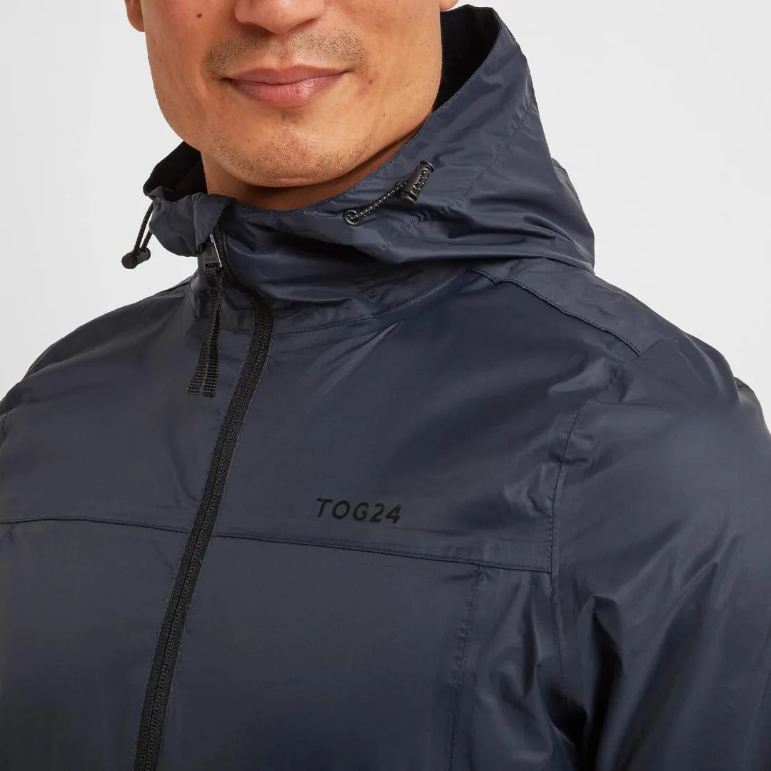 Tog24 Craven Mens Waterproof Packaway Jacket - Navy