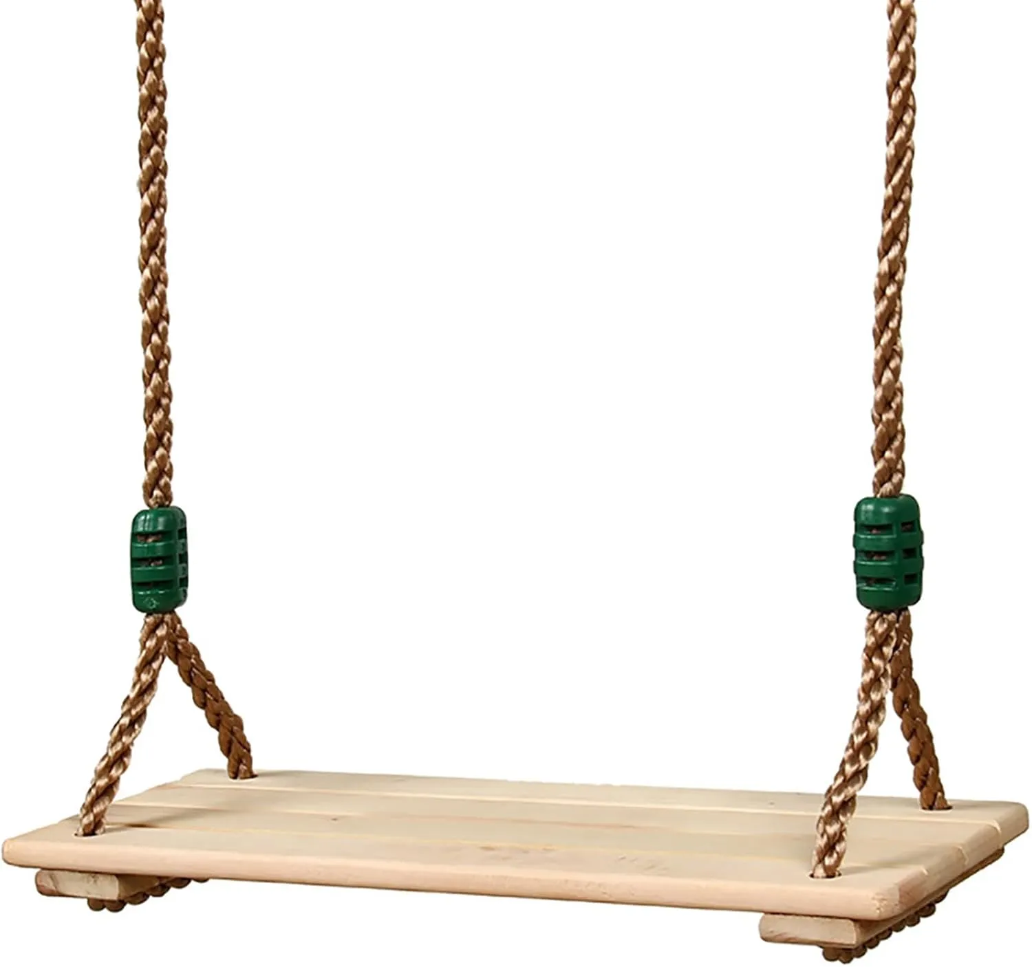 Tree Swing Seat - Hanging Wooden Swing, Adjustable Rope Seat | Heavy Duty 330lbs Load, Indoor Outdoor Playground, Kids Playing Accessories, Adults Wood, Hardwood Tree for Home Yard