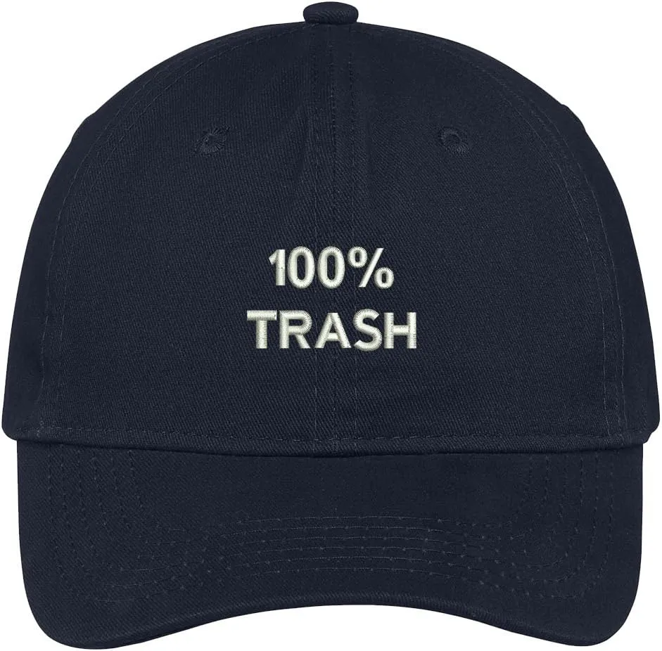 Trendy Apparel Shop 100% Trash Embroidered Cap Premium Cotton Dad Hat