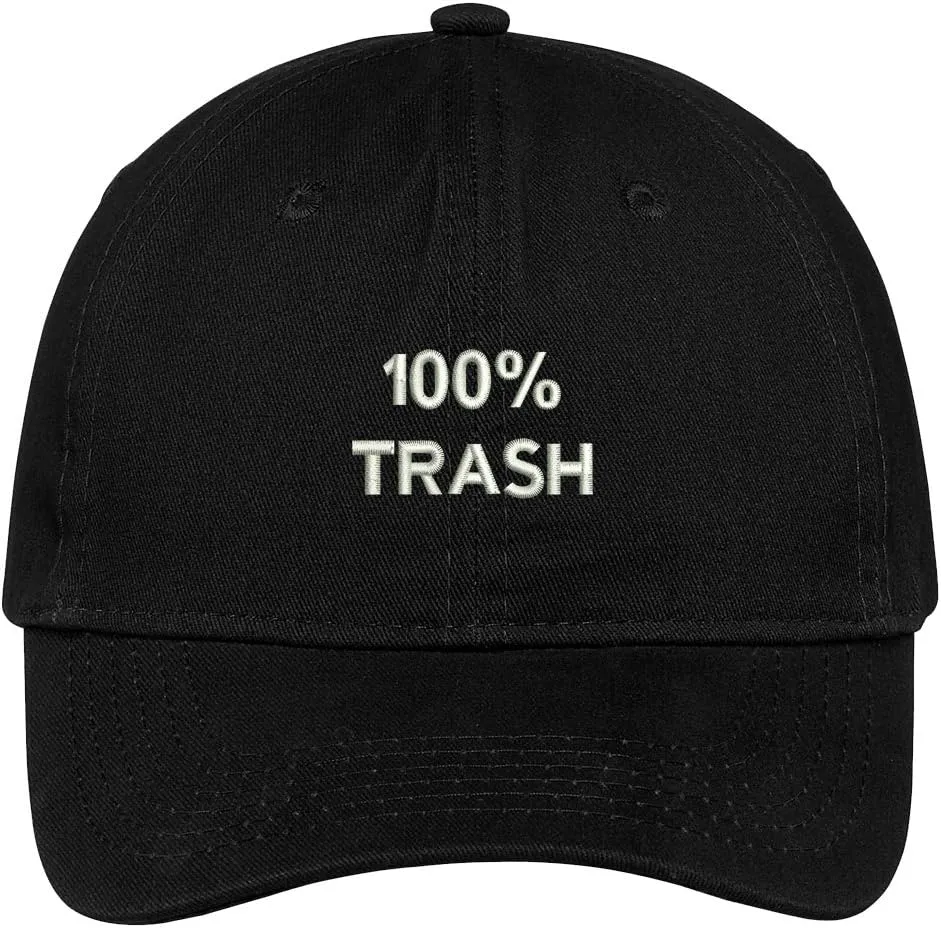 Trendy Apparel Shop 100% Trash Embroidered Cap Premium Cotton Dad Hat