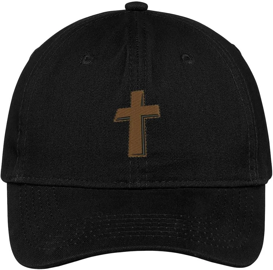 Trendy Apparel Shop Rugged Cross Embroidered Low Profile Cotton Cap Dad Hat
