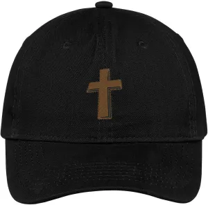 Trendy Apparel Shop Rugged Cross Embroidered Low Profile Cotton Cap Dad Hat