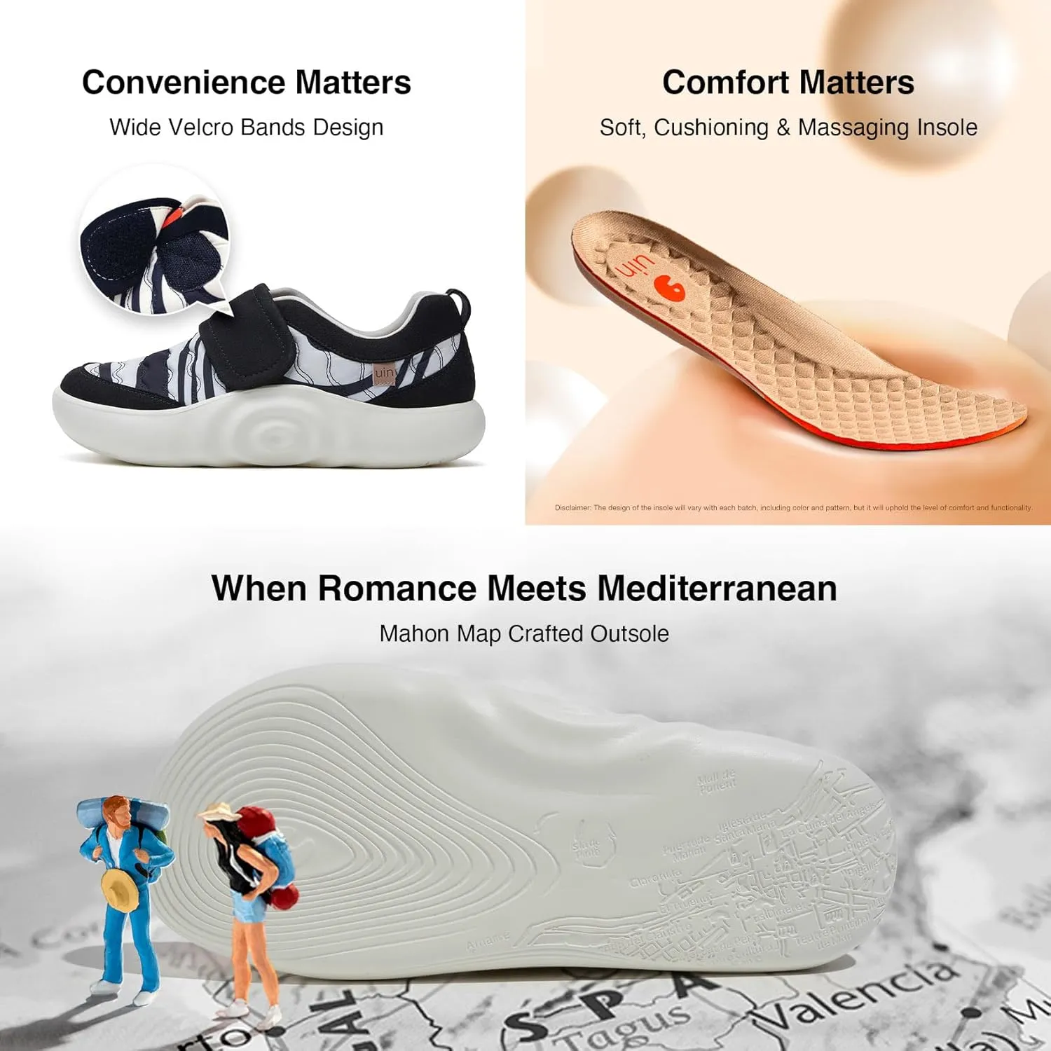 UIN Men's Art Travel Walking Shoes Slip On Casual Lightweight Wide Toe Chunky Comfort Fashion Sneaker Mahon