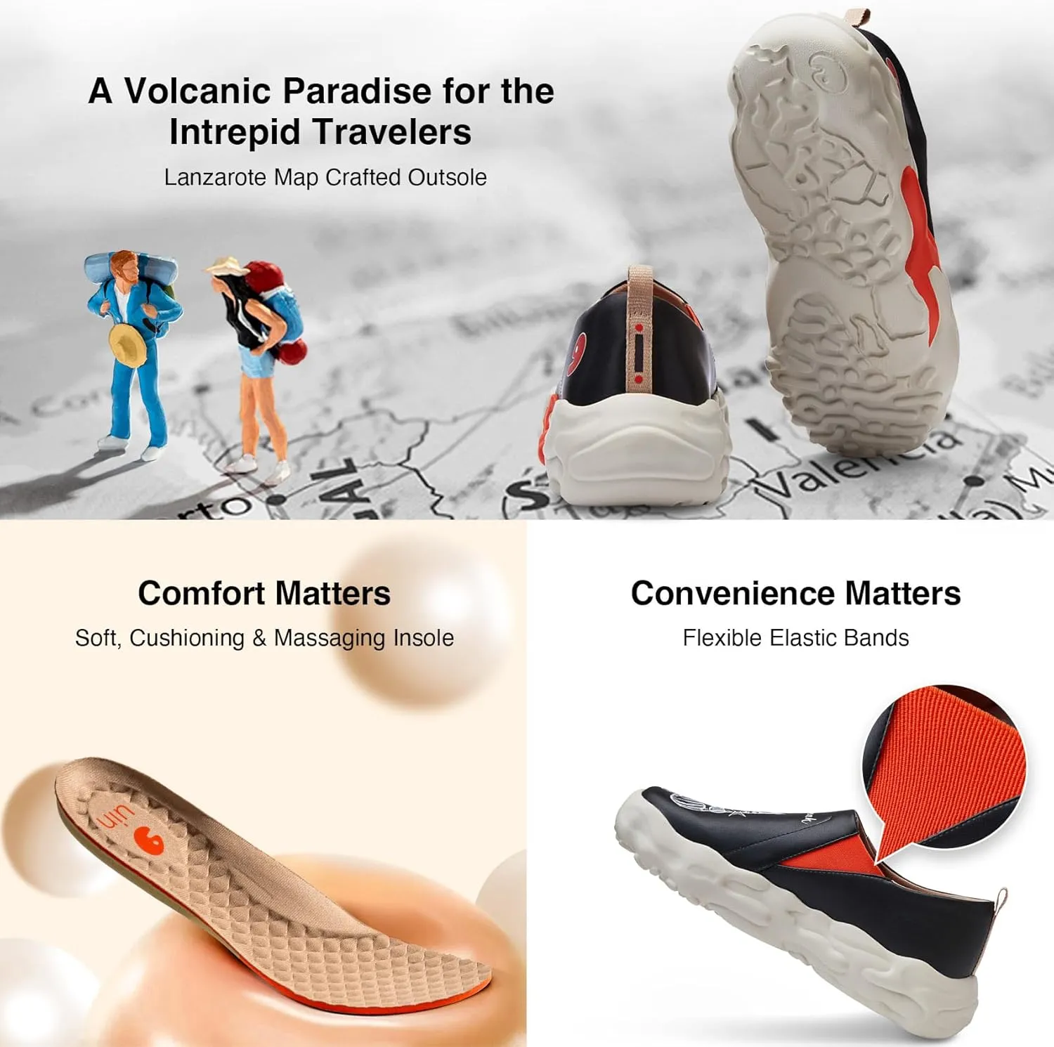 UIN Men's Art Travel Walking Shoes Slip On Casual Lightweight Wide Toe Chunky Comfort Fashion Sneaker Toledo Ⅵ Ⅶ Ⅹ Ⅺ ⅩⅢ ⅩⅤ ⅩⅥ