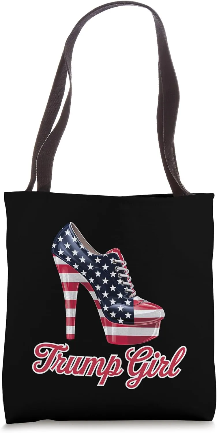 USA Flag High Heel Trump Girl Republican Conservative Tote Bag