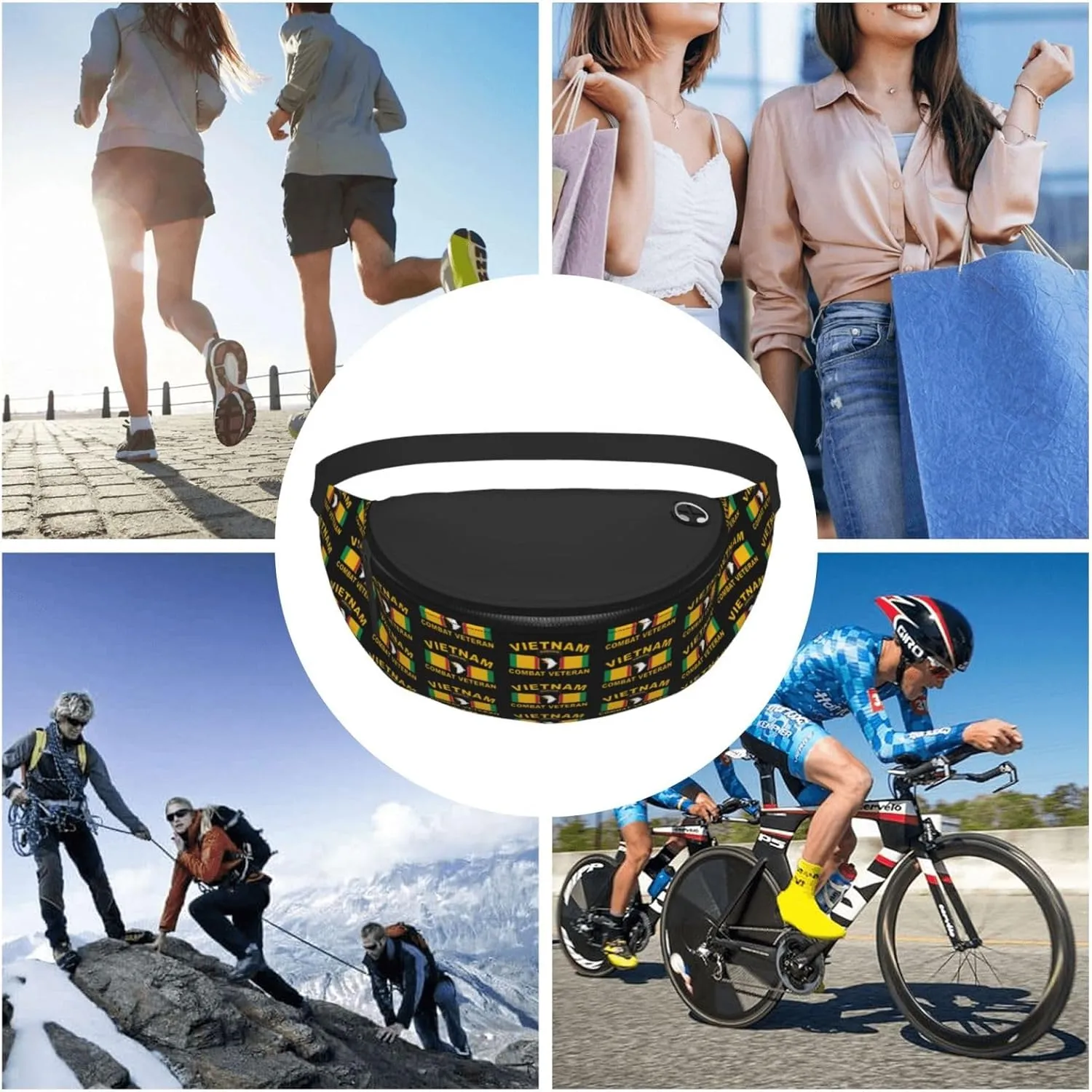 Vietnam Veteran 101st Airborne Division Fanny Pack Daypack Crossbody Waist Bag For Travel Sports Running Hiking