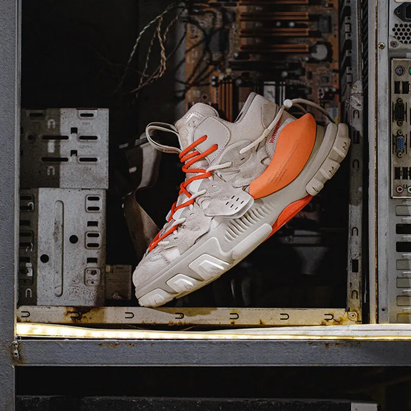 Vitality Orange Chunky Sneaker Outfits For Man